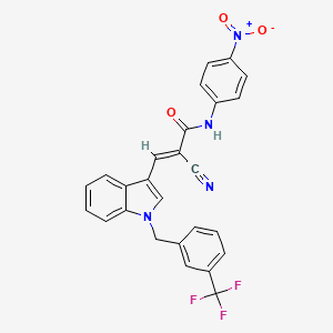 molecular formula C26H17F3N4O3 B4283484 2-cyano-N-(4-nitrophenyl)-3-{1-[3-(trifluoromethyl)benzyl]-1H-indol-3-yl}acrylamide 