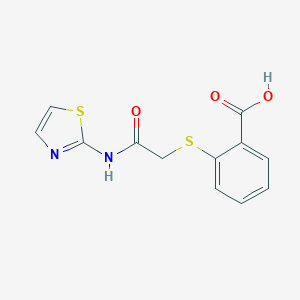 molecular formula C12H10N2O3S2 B428349 2-{[2-Oxo-2-(1,3-thiazol-2-ylamino)ethyl]sulfanyl}benzoic acid 