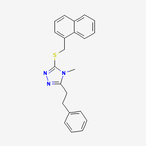 molecular formula C22H21N3S B4283504 4-methyl-3-[(1-naphthylmethyl)thio]-5-(2-phenylethyl)-4H-1,2,4-triazole 