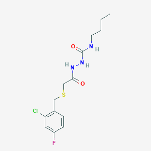 N-butyl-2-{[(2-chloro-4-fluorobenzyl)thio]acetyl}hydrazinecarboxamide