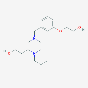 molecular formula C19H32N2O3 B4283509 2-{4-[3-(2-hydroxyethoxy)benzyl]-1-isobutyl-2-piperazinyl}ethanol 