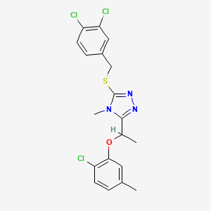 molecular formula C19H18Cl3N3OS B4283514 3-[1-(2-chloro-5-methylphenoxy)ethyl]-5-[(3,4-dichlorobenzyl)thio]-4-methyl-4H-1,2,4-triazole 