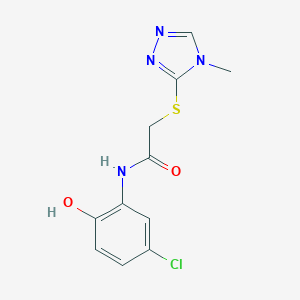 molecular formula C11H11ClN4O2S B428352 N-(5-chloro-2-hydroxyphenyl)-2-[(4-methyl-4H-1,2,4-triazol-3-yl)sulfanyl]acetamide 