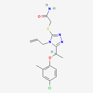 molecular formula C16H19ClN4O2S B4283521 2-({4-allyl-5-[1-(4-chloro-2-methylphenoxy)ethyl]-4H-1,2,4-triazol-3-yl}thio)acetamide 