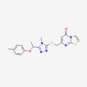 molecular formula C19H19N5O2S2 B4283523 7-[({4-methyl-5-[1-(4-methylphenoxy)ethyl]-4H-1,2,4-triazol-3-yl}thio)methyl]-5H-[1,3]thiazolo[3,2-a]pyrimidin-5-one 