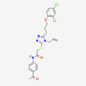 molecular formula C24H24Cl2N4O3S B4283529 N-(4-acetylphenyl)-2-({4-allyl-5-[3-(2,4-dichlorophenoxy)propyl]-4H-1,2,4-triazol-3-yl}thio)acetamide 