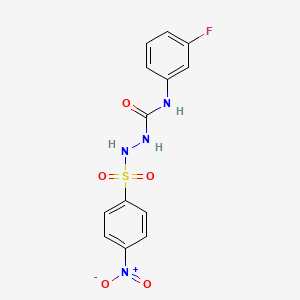 molecular formula C13H11FN4O5S B4283550 N-(3-fluorophenyl)-2-[(4-nitrophenyl)sulfonyl]hydrazinecarboxamide 
