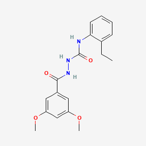 molecular formula C18H21N3O4 B4283562 2-(3,5-dimethoxybenzoyl)-N-(2-ethylphenyl)hydrazinecarboxamide 