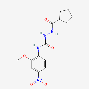 molecular formula C14H18N4O5 B4283580 2-(cyclopentylcarbonyl)-N-(2-methoxy-4-nitrophenyl)hydrazinecarboxamide 
