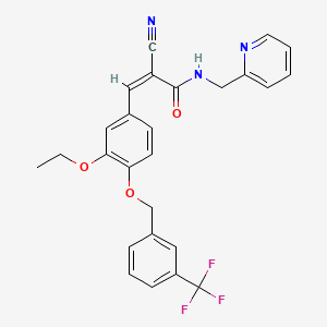 2-cyano-3-(3-ethoxy-4-{[3-(trifluoromethyl)benzyl]oxy}phenyl)-N-(2-pyridinylmethyl)acrylamide