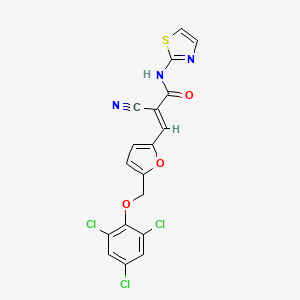 molecular formula C18H10Cl3N3O3S B4283609 2-cyano-N-1,3-thiazol-2-yl-3-{5-[(2,4,6-trichlorophenoxy)methyl]-2-furyl}acrylamide 