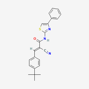 molecular formula C23H21N3OS B4283625 3-(4-tert-butylphenyl)-2-cyano-N-(4-phenyl-1,3-thiazol-2-yl)acrylamide 