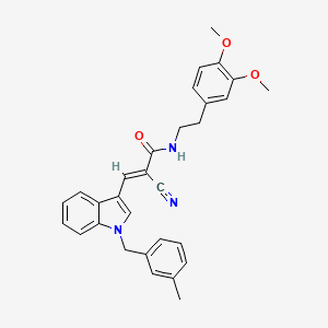 molecular formula C30H29N3O3 B4283634 2-cyano-N-[2-(3,4-dimethoxyphenyl)ethyl]-3-[1-(3-methylbenzyl)-1H-indol-3-yl]acrylamide 