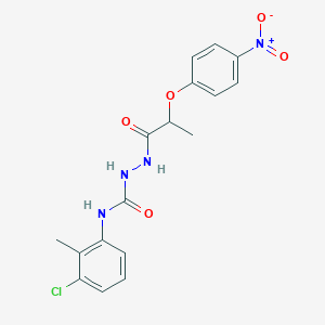 N-(3-chloro-2-methylphenyl)-2-[2-(4-nitrophenoxy)propanoyl]hydrazinecarboxamide