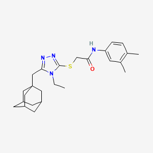 molecular formula C25H34N4OS B4283654 2-{[5-(1-adamantylmethyl)-4-ethyl-4H-1,2,4-triazol-3-yl]thio}-N-(3,4-dimethylphenyl)acetamide 