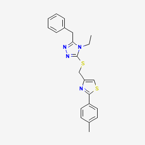 3-benzyl-4-ethyl-5-({[2-(4-methylphenyl)-1,3-thiazol-4-yl]methyl}thio)-4H-1,2,4-triazole