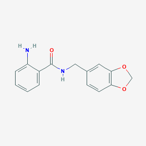molecular formula C15H14N2O3 B428366 2-amino-N-(1,3-benzodioxol-5-ylmethyl)benzamide CAS No. 713500-90-4