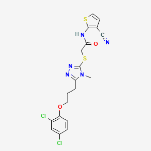 molecular formula C19H17Cl2N5O2S2 B4283665 N-(3-cyano-2-thienyl)-2-({5-[3-(2,4-dichlorophenoxy)propyl]-4-methyl-4H-1,2,4-triazol-3-yl}thio)acetamide 