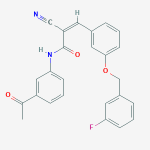 N-(3-acetylphenyl)-2-cyano-3-{3-[(3-fluorobenzyl)oxy]phenyl}acrylamide