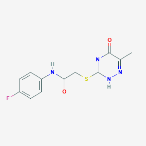 molecular formula C12H11FN4O2S B428369 N-(4-fluorophenyl)-2-[(6-methyl-5-oxo-2H-1,2,4-triazin-3-yl)sulfanyl]acetamide CAS No. 570361-91-0