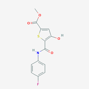 molecular formula C13H10FNO4S B428371 Methyl 5-[(4-fluoroanilino)carbonyl]-4-hydroxy-2-thiophenecarboxylate 