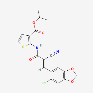 isopropyl 2-{[3-(6-chloro-1,3-benzodioxol-5-yl)-2-cyanoacryloyl]amino}-3-thiophenecarboxylate