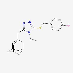 molecular formula C22H28FN3S B4283717 3-(1-adamantylmethyl)-4-ethyl-5-[(4-fluorobenzyl)thio]-4H-1,2,4-triazole 