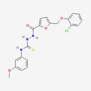 molecular formula C20H18ClN3O4S B4283730 2-{5-[(2-chlorophenoxy)methyl]-2-furoyl}-N-(3-methoxyphenyl)hydrazinecarbothioamide 