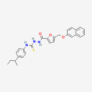 molecular formula C27H27N3O3S B4283737 N-(4-sec-butylphenyl)-2-{5-[(2-naphthyloxy)methyl]-2-furoyl}hydrazinecarbothioamide 