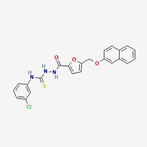 molecular formula C23H18ClN3O3S B4283744 N-(3-chlorophenyl)-2-{5-[(2-naphthyloxy)methyl]-2-furoyl}hydrazinecarbothioamide 