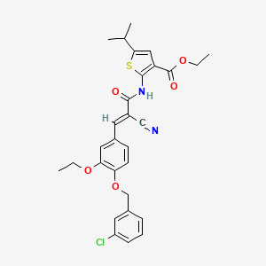 ethyl 2-[(3-{4-[(3-chlorobenzyl)oxy]-3-ethoxyphenyl}-2-cyanoacryloyl)amino]-5-isopropyl-3-thiophenecarboxylate