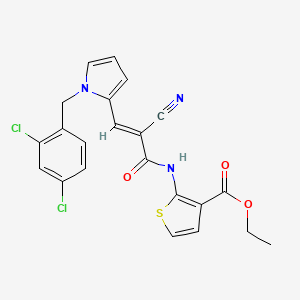 molecular formula C22H17Cl2N3O3S B4283770 ethyl 2-({2-cyano-3-[1-(2,4-dichlorobenzyl)-1H-pyrrol-2-yl]acryloyl}amino)-3-thiophenecarboxylate 