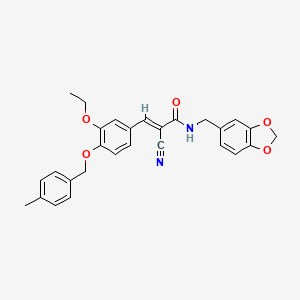 molecular formula C28H26N2O5 B4283778 N-(1,3-benzodioxol-5-ylmethyl)-2-cyano-3-{3-ethoxy-4-[(4-methylbenzyl)oxy]phenyl}acrylamide 