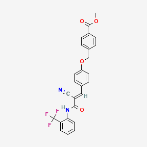 molecular formula C26H19F3N2O4 B4283786 methyl 4-{[4-(2-cyano-3-oxo-3-{[2-(trifluoromethyl)phenyl]amino}-1-propen-1-yl)phenoxy]methyl}benzoate 