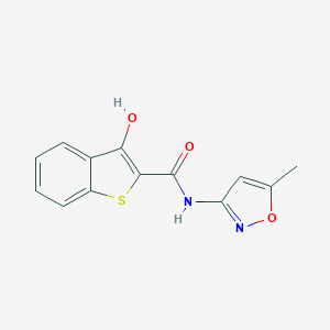 molecular formula C13H10N2O3S B428379 3-hydroxy-N-(5-methyl-3-isoxazolyl)-1-benzothiophene-2-carboxamide 