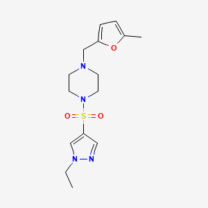 molecular formula C15H22N4O3S B4283824 1-[(1-ethyl-1H-pyrazol-4-yl)sulfonyl]-4-[(5-methyl-2-furyl)methyl]piperazine 