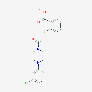 molecular formula C20H21ClN2O3S B428383 Methyl 2-({2-[4-(3-chlorophenyl)-1-piperazinyl]-2-oxoethyl}sulfanyl)benzoate 