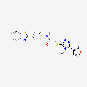 2-{[4-ethyl-5-(2-methyl-3-furyl)-4H-1,2,4-triazol-3-yl]thio}-N-[4-(6-methyl-1,3-benzothiazol-2-yl)phenyl]acetamide