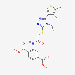 molecular formula C22H24N4O5S2 B4283853 dimethyl 2-[({[5-(4,5-dimethyl-3-thienyl)-4-ethyl-4H-1,2,4-triazol-3-yl]thio}acetyl)amino]terephthalate 