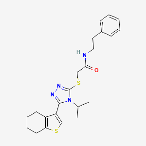 2-{[4-isopropyl-5-(4,5,6,7-tetrahydro-1-benzothien-3-yl)-4H-1,2,4-triazol-3-yl]thio}-N-(2-phenylethyl)acetamide