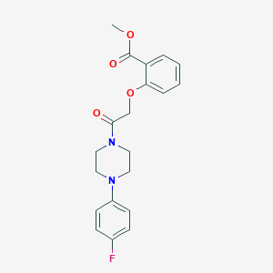 molecular formula C20H21FN2O4 B428388 2-[2-[4-(4-Fluorophenyl)-1-piperazinyl]-2-oxoethoxy]benzoic acid methyl ester 