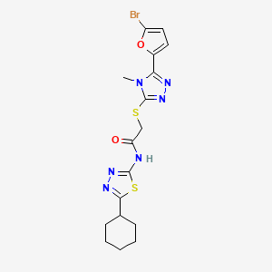 2-{[5-(5-bromo-2-furyl)-4-methyl-4H-1,2,4-triazol-3-yl]thio}-N-(5-cyclohexyl-1,3,4-thiadiazol-2-yl)acetamide