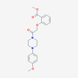 molecular formula C21H24N2O5 B428389 Methyl 2-{2-[4-(4-methoxyphenyl)-1-piperazinyl]-2-oxoethoxy}benzoate 