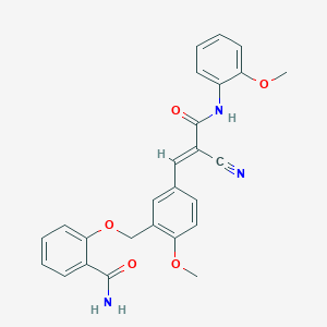 2-[(5-{2-cyano-3-[(2-methoxyphenyl)amino]-3-oxo-1-propen-1-yl}-2-methoxybenzyl)oxy]benzamide