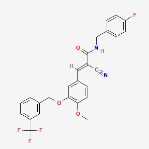 molecular formula C26H20F4N2O3 B4283906 2-cyano-N-(4-fluorobenzyl)-3-(4-methoxy-3-{[3-(trifluoromethyl)benzyl]oxy}phenyl)acrylamide 