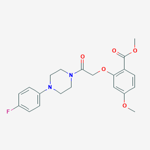 molecular formula C21H23FN2O5 B428392 Methyl 2-{2-[4-(4-fluorophenyl)-1-piperazinyl]-2-oxoethoxy}-4-methoxybenzoate 