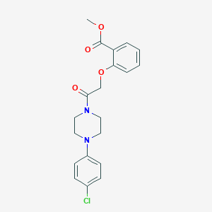 molecular formula C20H21ClN2O4 B428393 Methyl 2-{2-[4-(4-chlorophenyl)-1-piperazinyl]-2-oxoethoxy}benzoate 