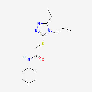 molecular formula C15H26N4OS B4283956 N-cyclohexyl-2-[(5-ethyl-4-propyl-4H-1,2,4-triazol-3-yl)thio]acetamide 