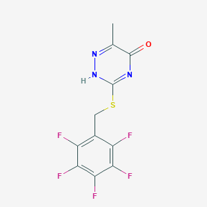 molecular formula C11H6F5N3OS B428397 6-methyl-3-[(2,3,4,5,6-pentafluorophenyl)methylsulfanyl]-2H-1,2,4-triazin-5-one 