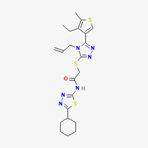 2-{[4-allyl-5-(4-ethyl-5-methyl-3-thienyl)-4H-1,2,4-triazol-3-yl]thio}-N-(5-cyclohexyl-1,3,4-thiadiazol-2-yl)acetamide